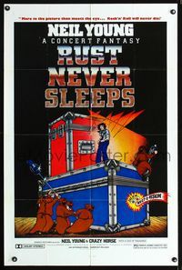 3f791 RUST NEVER SLEEPS one-sheet '79 Neil Young, rock and roll art by David Weisman & Jim Evans!