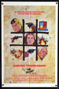 3f806 SELLOUT int'l one-sheet movie poster '76 Oliver Reed, Richard Widmark, Robert Tanenbaum art!