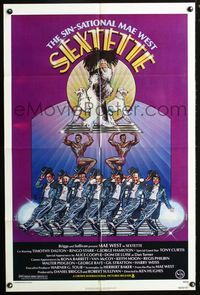 3f810 SEXTETTE one-sheet '79 art of ageless Mae West with dancers and bodybuilders by Drew Struzan!