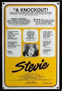 3f849 STEVIE one-sheet movie poster '81 Glenda Jackson, Mona Washbourne, Trevor Howard is The Man!