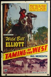 3f873 TAMING OF THE WEST one-sheet poster R40s great image of cowboy William 