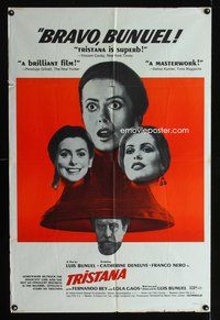3f922 TRISTANA one-sheet movie poster '70 Luis Bunuel, great images of Catherine Deneuve!