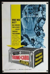 3f923 TRUNK TO CAIRO one-sheet '66 Audie Murphy, George Sanders, cool action art w/dangerous babes!