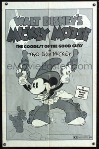 3f931 TWO GUN MICKEY one-sheet movie poster R74 great image of cowboy Mickey Mouse!