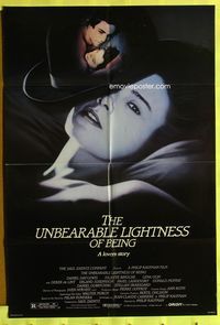 3f934 UNBEARABLE LIGHTNESS OF BEING one-sheet movie poster '88 cool image of Juliette Binoche w/hat!