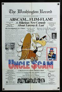 3f935 UNCLE SCAM one-sheet '81 Tom McCarthy, Joan Rivers, corrupt politicians & Abscam revealed!