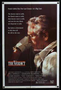 3f942 VERDICT one-sheet poster '82 lawyer Paul Newman has one last chance, written by David Mamet!