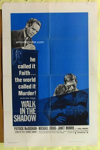 3f957 WALK IN THE SHADOW one-sheet movie poster '66 Patrick McGoohan, Janet Munro, Michael Craig