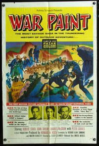 3f962 WAR PAINT one-sheet '53 Robert Stack, Joan Taylor, filmed in Death Valley National Park!