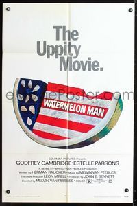 3f966 WATERMELON MAN one-sheet movie poster '70 patriotic watermelon artwork, the uppity movie!