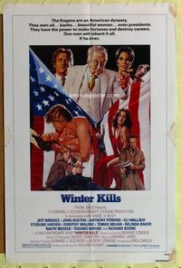 3f984 WINTER KILLS one-sheet movie poster '79 Jeff Bridges, John Huston, great John Solie art!