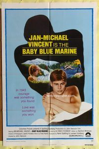 3g056 BABY BLUE MARINE style B 1sheet '76 naked sexy Jan-Michael Vincent & kissing Glynis O'Connor!