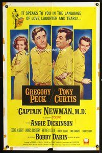 3g159 CAPTAIN NEWMAN M.D. one-sheet '64 Gregory Peck, Tony Curtis, Angie Dickinson, Bobby Darin