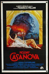 3g269 FELLINI'S CASANOVA int'l one-sheet movie poster '76 really cool sexy artwork image!