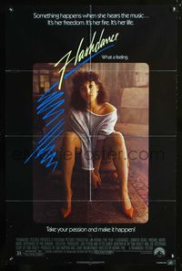 3g282 FLASHDANCE one-sheet movie poster '83 sexy dancer Jennifer Beals, what a feeling!