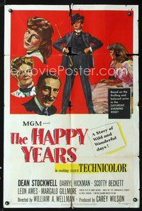 3g342 HAPPY YEARS one-sheet movie poster '50 Dean Stockwell, Darryl Hickman, William Wellman