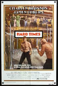 3g344 HARD TIMES style B one-sheet poster '75 cool fighting art of Charles Bronson & James Coburn!