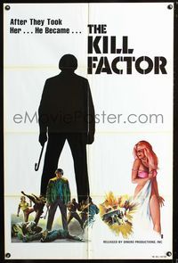 3g428 KILL FACTOR one-sheet poster '78 Jim Kelly became the Kill Factor, kung fu art, sexy girl!