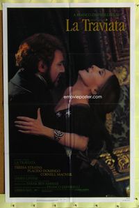 3g439 LA TRAVIATA one-sheet movie poster '83 Placido Domingo, great romantic image, opera!