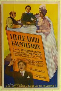 3g465 LITTLE LORD FAUNTLEROY one-sheet movie poster R44 Freddie Bartholomew, Mickey Rooney