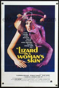 3g467 LIZARD IN A WOMAN'S SKIN 1sheet '71 Una Lucertola con la pelle di donna, Lucio Fulci, weird!