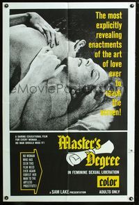3g495 MASTER'S DEGREE IN FEMININE SEXUAL LIBERATION 1sh '70daring educational film for every woman!