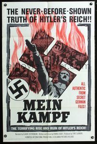 3g502 MEIN KAMPF one-sheet '60 terrifying rise and ruin of Hitler's Reich from secret German files!