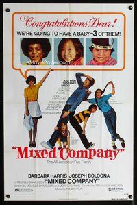 3g526 MIXED COMPANY style B one-sheet '74 Barbara Harris & Joseph Bologna occupied with children!
