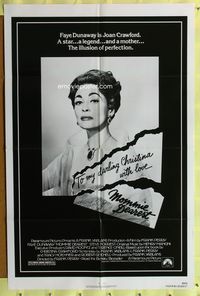 3g531 MOMMIE DEAREST one-sheet movie poster '81 great portrait of Faye Dunaway as Joan Crawford!