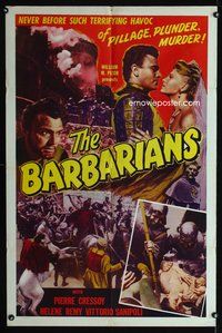 3g613 PAGANS one-sheet R64 Il Sacco di Roma, the rape of Rome by the barbarians, cast of thousands!