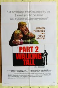 3g618 PART 2 WALKING TALL one-sheet poster '75 AIP, Bo Svenson reprises his role as Buford Pusser!