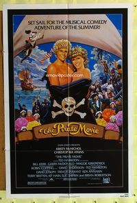 3g634 PIRATE MOVIE one-sheet movie poster '82 art of Kristy McNichol & Christopher Atkins!