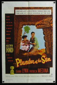 3g641 PLUNDER OF THE SUN one-sheet poster '53 Glenn Ford, Diana Lynn, a sin-strewn terror-trek!