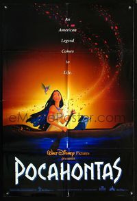 3g642 POCAHONTAS DS Int'l one-sheet poster '95 Walt Disney, Mel Gibson, Native American Indians!