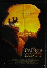 3g654 PRINCE OF EGYPT one-sheet '98 Dreamworks cartoon, image of Moses on chariot overlooking city!