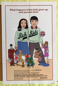 3g693 RICH KIDS style A one-sheet '79 Robert Altman, Trini Alvarado, John Lithgow, cool Chwast art!