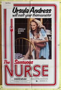 3g735 SECRETS OF A SENSUOUS NURSE 1sh '76 L'Infermiera, Ursula Andress will melt your thermometer!