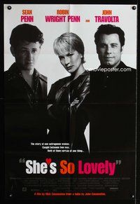 3g748 SHE'S SO LOVELY one-sheet '97 Nick Cassavetes, Sean Penn, Robin Wright Penn, John Travolta!