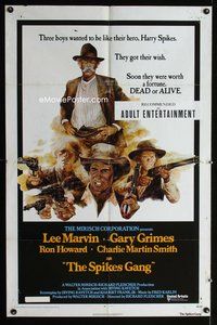 3g790 SPIKES GANG one-sheet movie poster '74 Lee Marvin, Ron Howard, cool cowboy artwork!