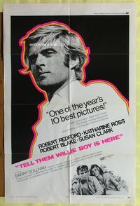 3g848 TELL THEM WILLIE BOY IS HERE one-sheet '70 great close-up of Robert Redford, Katharine Ross