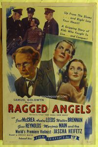 3g865 THEY SHALL HAVE MUSIC 1sheet R44 Ragged Angels, different art of Walter Brennan & Joel McCrea!