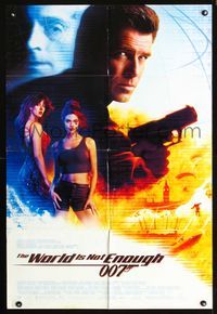 3g981 WORLD IS NOT ENOUGH DS Int'l one-sheet poster '99 Pierce Brosnan as James Bond, Sophie Marceau