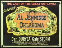 3h314 AL JENNINGS OF OKLAHOMA half-sheet poster '50 Dan Duryea, Gale Storm, cool wild west art!
