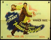 3h322 ARSENIC & OLD LACE B 1/2sheet '44 great different image of Cary Grant carrying Priscilla Lane!