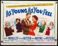 3h323 AS YOUNG AS YOU FEEL half-sheet '51 Monty Woolley, Thelma Ritter, young sexy Marilyn Monroe!