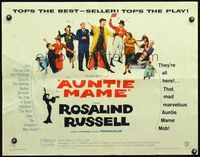 3h325 AUNTIE MAME half-sheet poster '58 classic Rosalind Russell family comedy from play and novel!