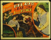 3h327 BAD ONE half-sheet '30 two images of sexy full-length Dolores Del Rio dancing & romancing!