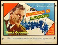 3h388 COURT-MARTIAL OF BILLY MITCHELL 1/2sheet '56 c/u of Gary Cooper, directed by Otto Preminger!
