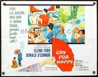3h391 CRY FOR HAPPY 1/2sh '60 Glenn Ford & Donald O'Connor take over a geisha house & the girls too