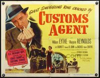3h394 CUSTOMS AGENT 1/2sheet '50 U.S. Treasury Agent William Eythe vs. Chinese dope smuggling ring!
